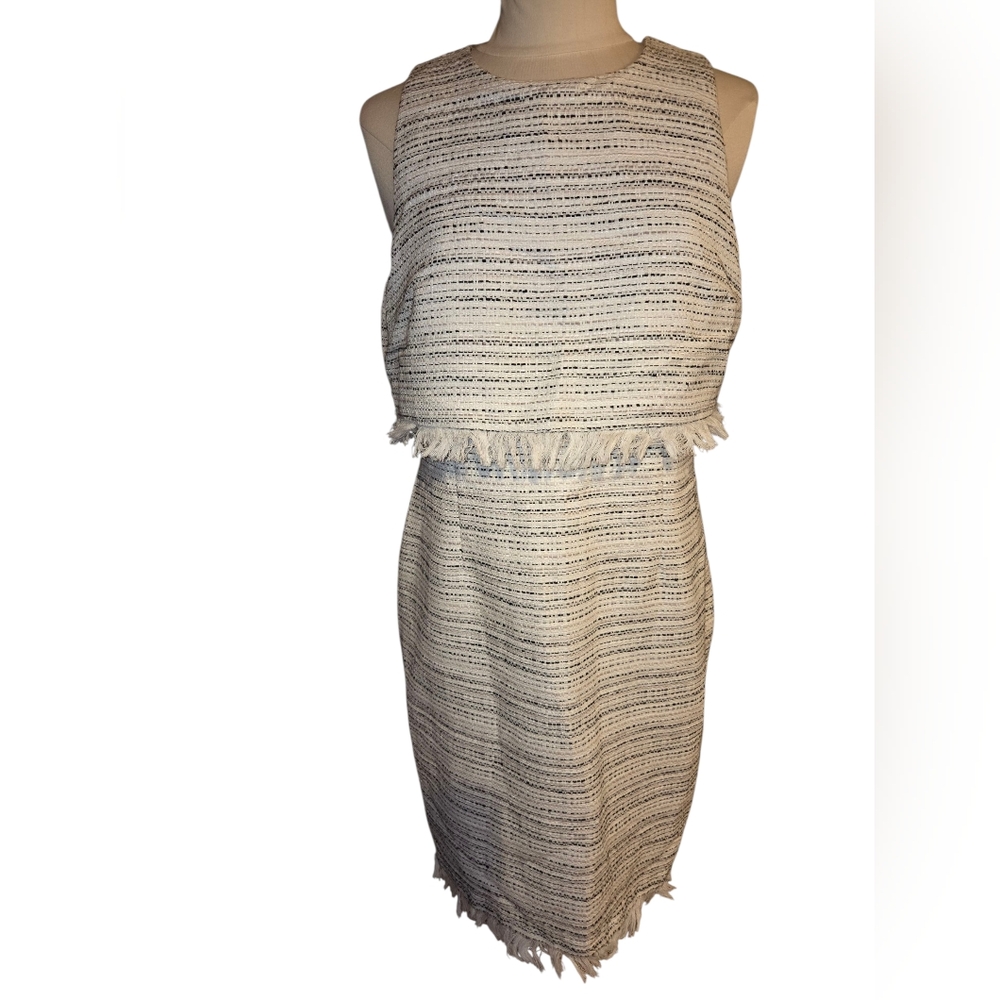 Karl Lagerfeld Cream and Black Midi Dress